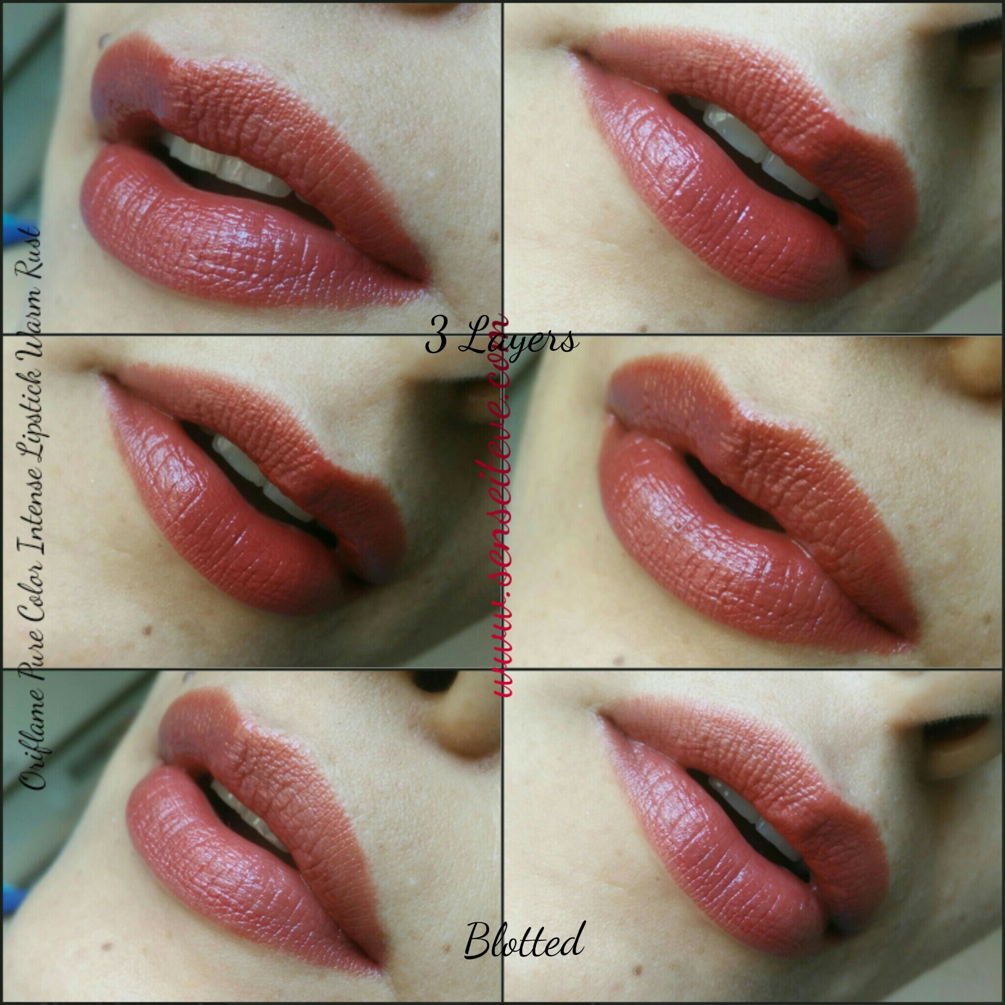 Oriflame Pure Color Intense Lipstick Warm Rust Swatches 26659