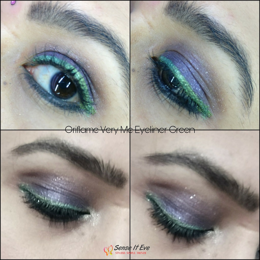 Oriflame Very Me Eyeliner Green EOTD Sense It Eve Oriflame Very Me Clickit Eyeliner Review & Swatches : All Shades