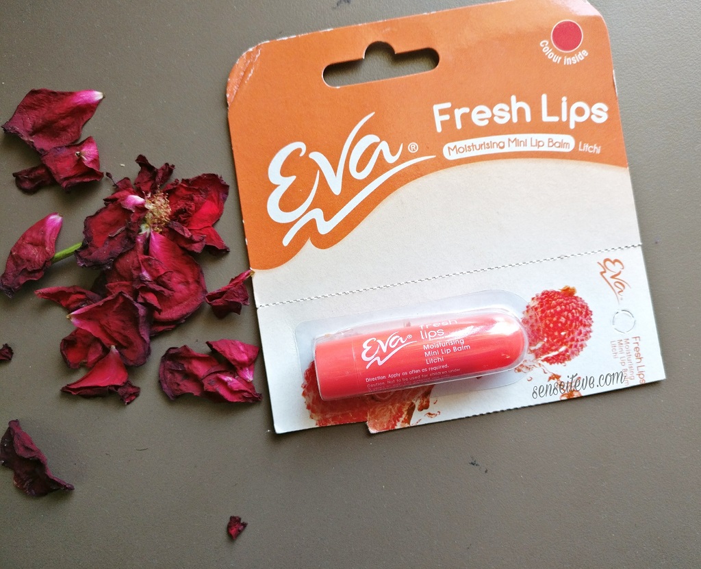 Eva Fresh Lips Moisturizing Mini Lipbalm Litchi Review swatches Sense It Eve Eva Fresh Lips Moisturizing Mini Lipbalm Litchi Review & Swatches
