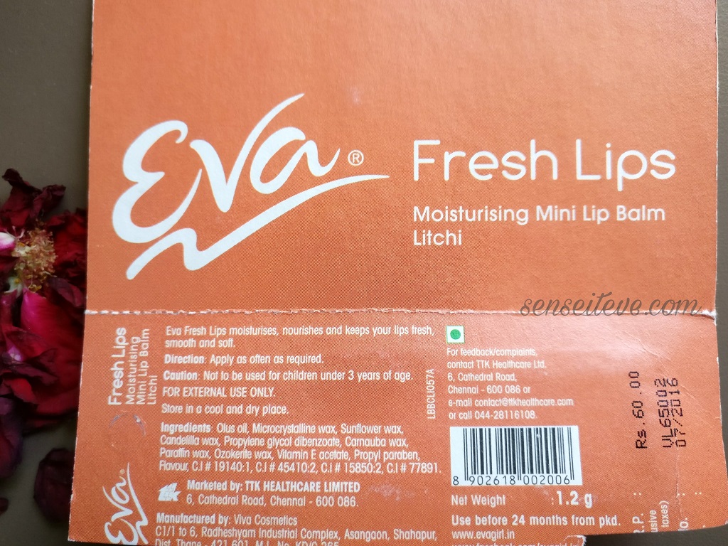 Eva Fresh Lips Moisturizing Mini Lipbalm Litchi Sense It Eve Eva Fresh Lips Moisturizing Mini Lipbalm Litchi Review & Swatches