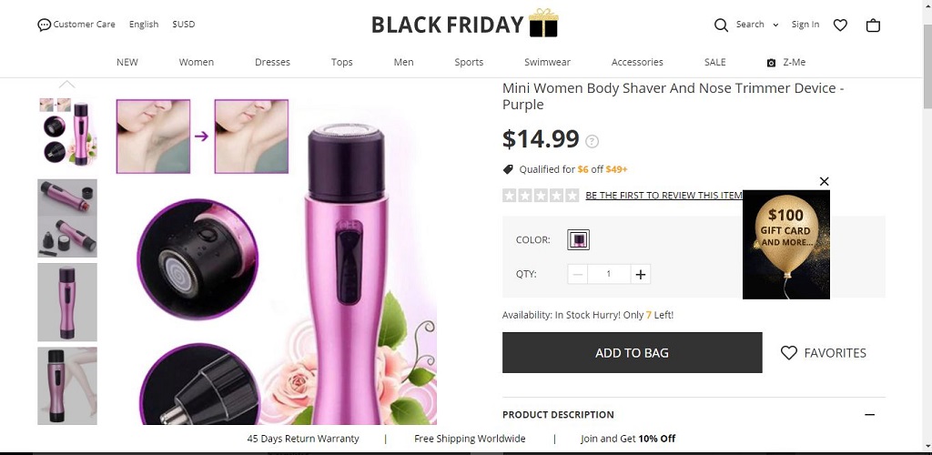 Mini Women Body Shaver And Nose Trimmer Device Purple Sense It Eve Zaful Black Friday Sales Wishlist