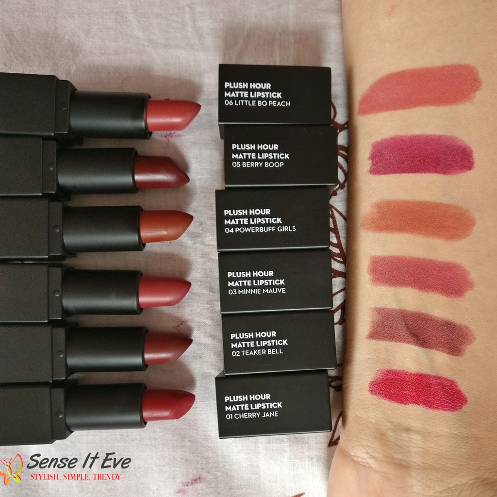 SUGAR Plush Hour Matte Lipsticks Swatches All Shades Sense It Eve SUGAR PLUSH HOUR MATTE LIPSTICKS : REVIEW & SWATCHES