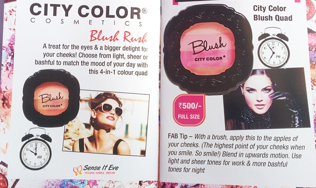 City Color Blush Quad Sense It Eve City Color Intense Blush Quad Pinks : Review & Swatches