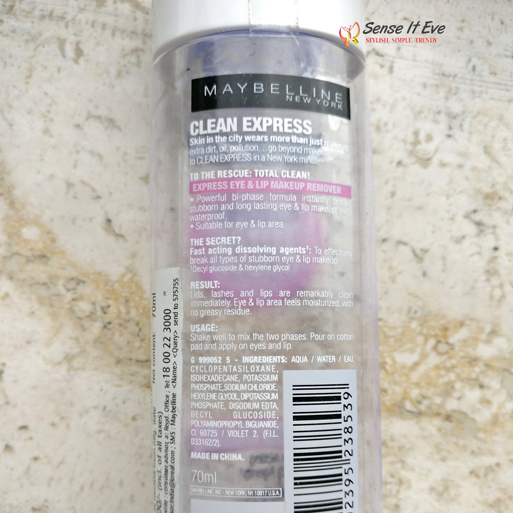Maybelline New York Clean Express Total Clean Makeup Remover Ingredients Sense It Eve Maybelline New York Clean Express Total Clean Makeup Remover Review