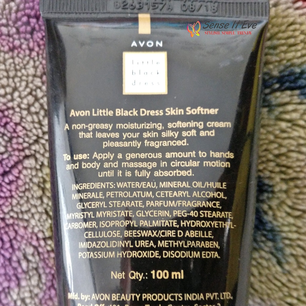 Avon Little Black Dress Skin Softener Ingredients Sense It Eve Avon Little Black Dress Skin Softener Review