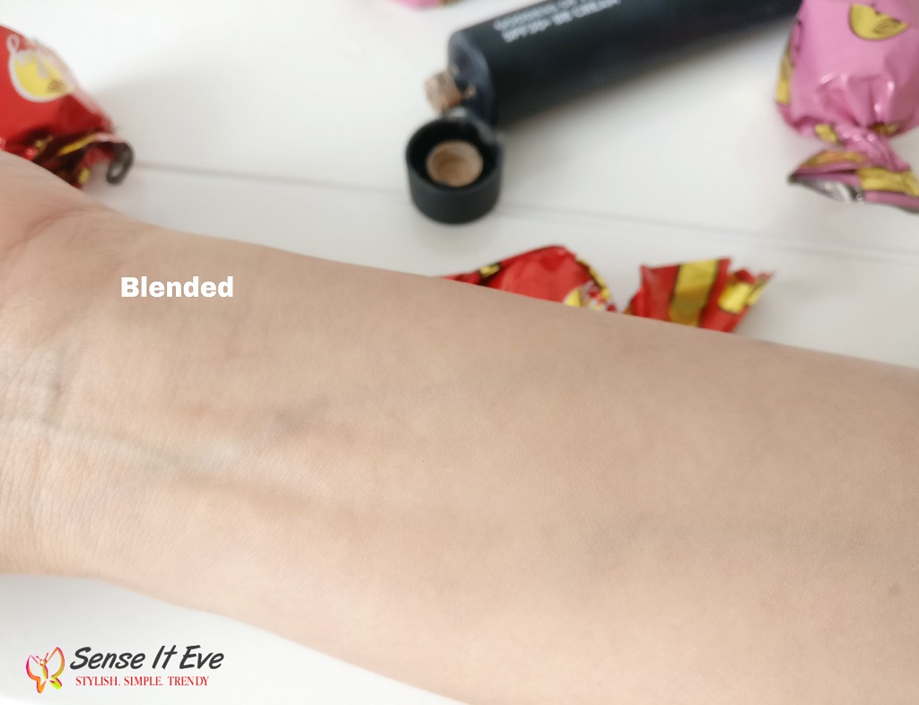 SUGAR GODDESS OF FLAWLESS SPF30 BB CREAM Swatch Blended Sense It Eve SUGAR GODDESS OF FLAWLESS SPF30+ BB CREAM : Review & Swatches