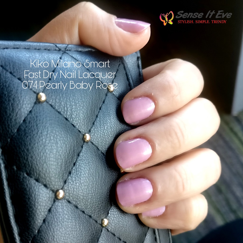 Kiko Milano Smart Fast Dry Nail Lacque 074 Pearly Baby Rose Sense It Eve KIKO Milano Smart Fast Dry Nail Lacquer : Review & Swatches