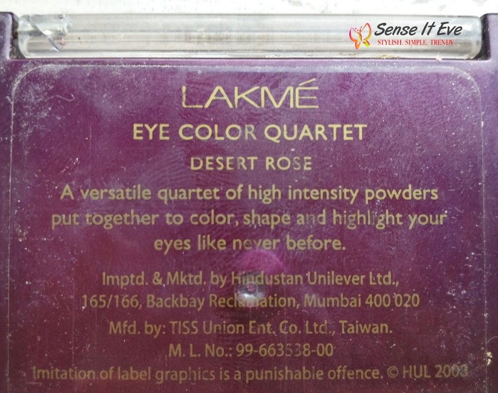 About Lakme Eyeshadow Quartet Desert Rose Sense It Eve Lakme Eyeshadow Quartet Desert Rose : Review & Swatches