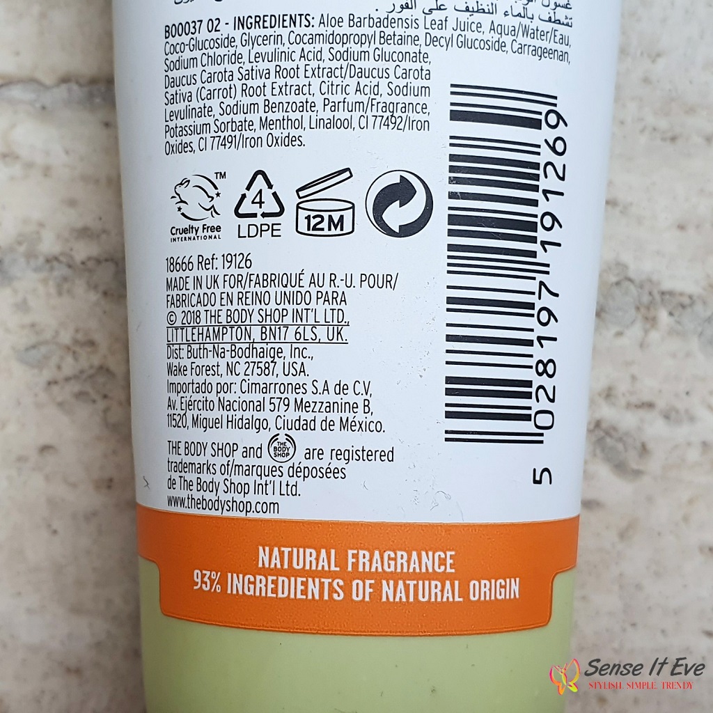 The Body Shop Carrot Wash Energising Facial Cleanser Ingredients Sense It Eve The Body Shop Carrot Wash Energising Facial Cleanser Review