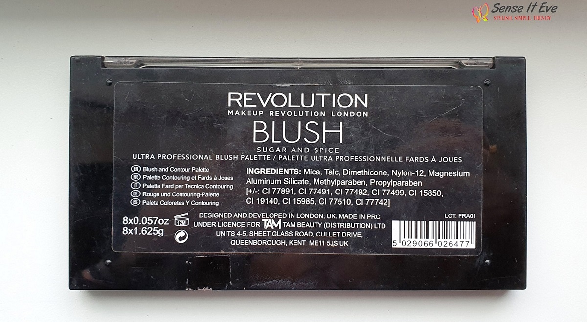 Makeup Revolution Ultra Professional Blush Palette Sugar and Spice Ingredients Sense It Eve Revolution Ultra Blush Palette Sugar and Spice : Review & Swatches