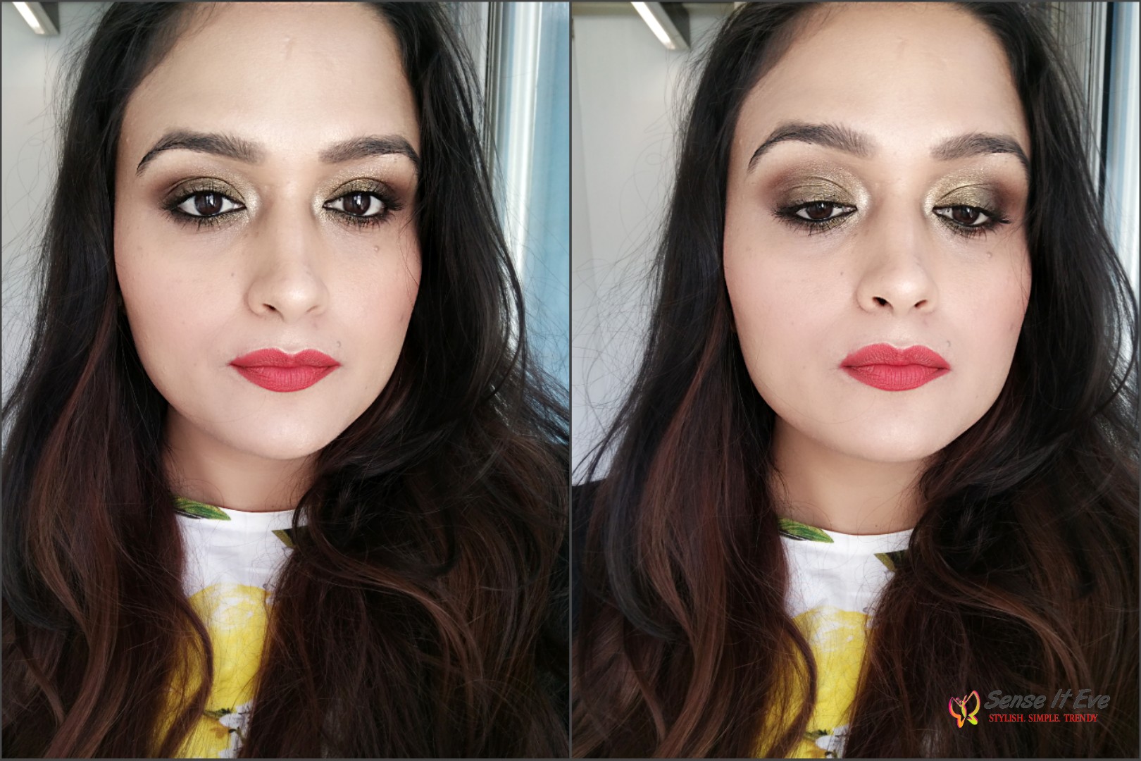 Lakme 9 to 5 Eyeshadow Quartet Tanjore Rush Makeup look 2 Sense It Eve Lakme 9 to 5 Eyeshadow Quartet Tanjore Rush : Review & Swatches