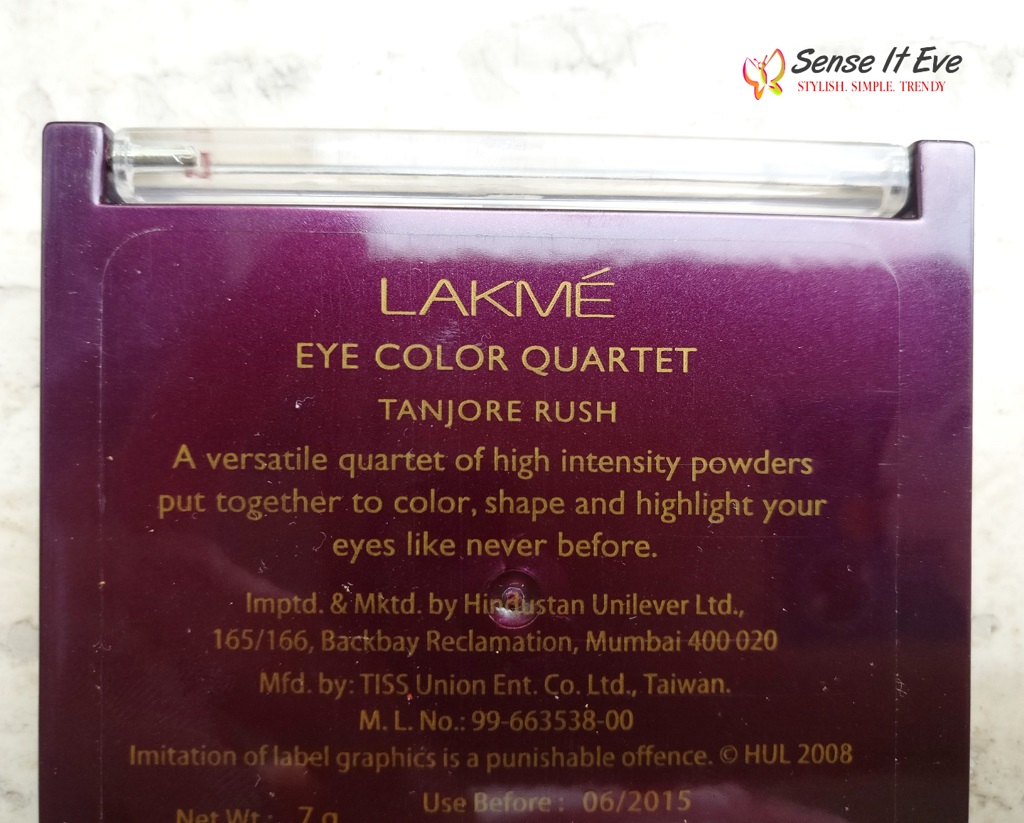 Lakme 9 to 5 Eyeshadow Quartet Tanjore Rush Review Sense It Eve Lakme 9 to 5 Eyeshadow Quartet Tanjore Rush : Review & Swatches