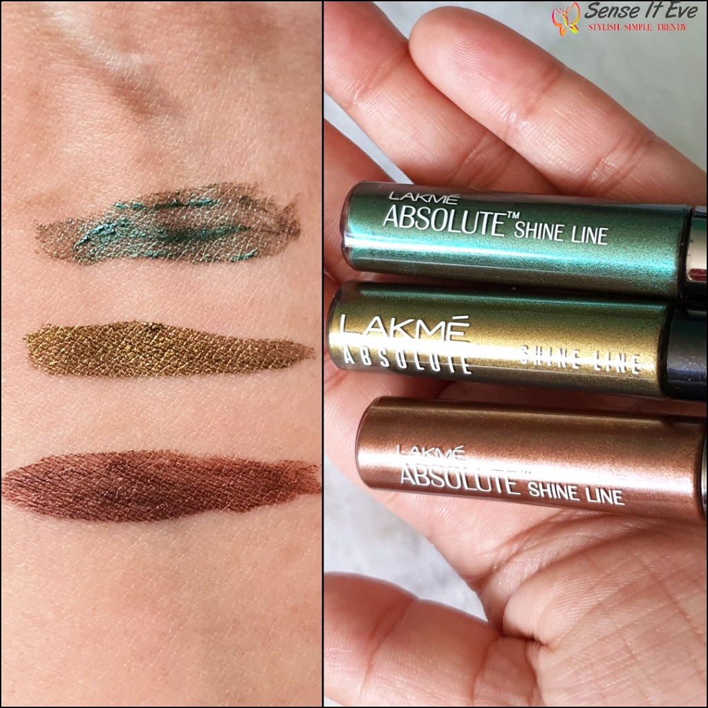Lakme Absolute Shine Line Liquid Liners Swatches Sense It Eve Lakme Absolute Shine Line Eye Liners : Review & Swatches