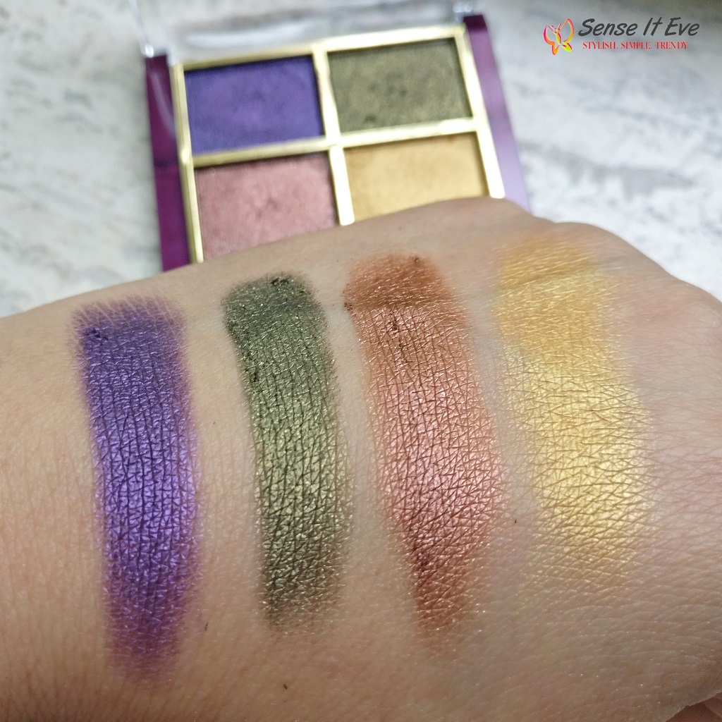 Lakme Eyeshadow Quartet Tanjore Rush Swatches Sense It Eve Lakme 9 to 5 Eyeshadow Quartet Tanjore Rush : Review & Swatches