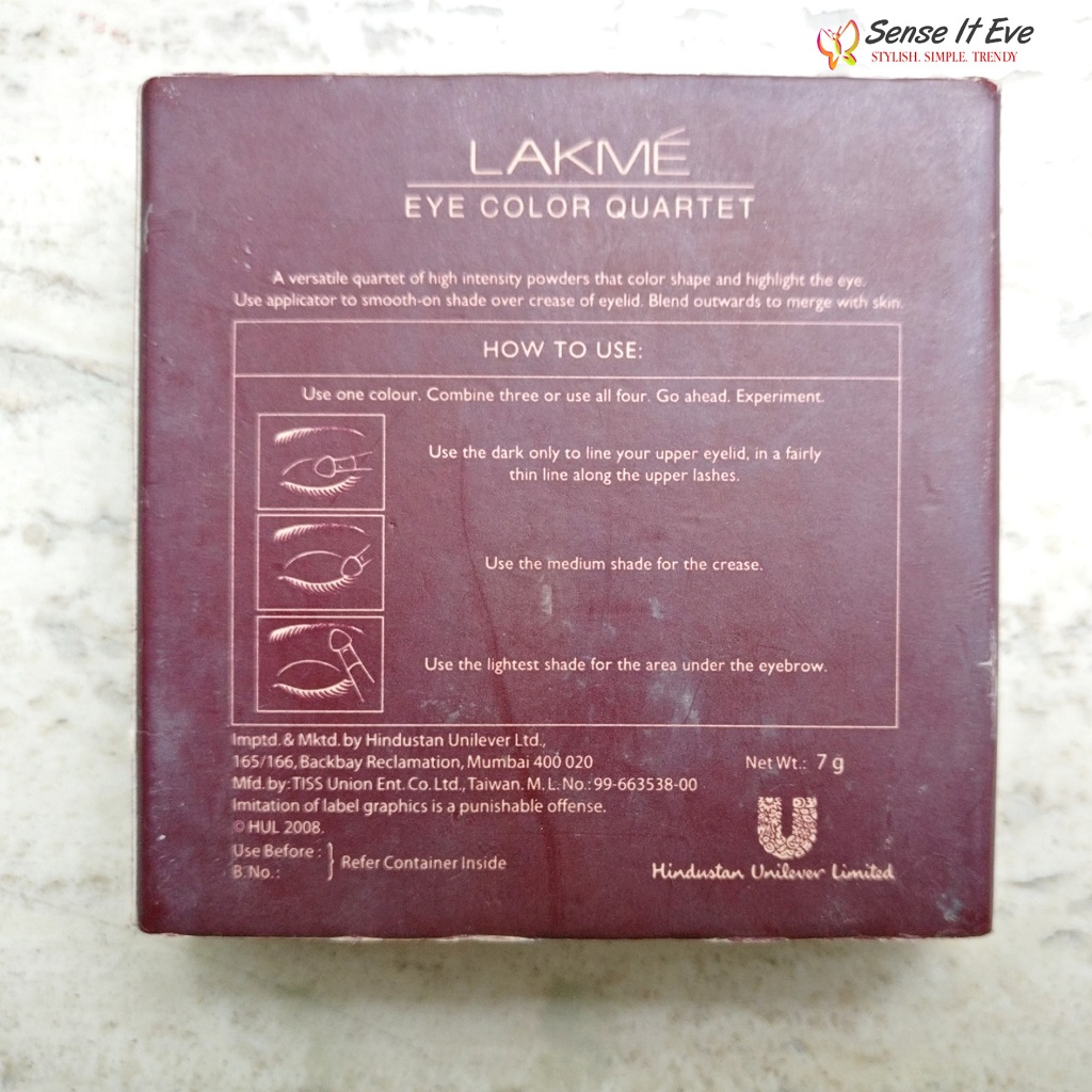 Lakme Eyeshadow Quartet Tanjore Rush Sense It Eve Lakme 9 to 5 Eyeshadow Quartet Tanjore Rush : Review & Swatches