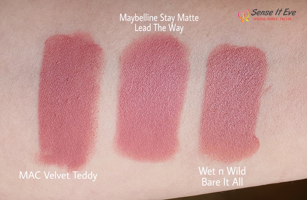 MAC Velvet Teddy Dupes Sense It Eve Maybelline Superstay Ink Crayon Stay Exceptional & Lead the Way : Review & Swatches