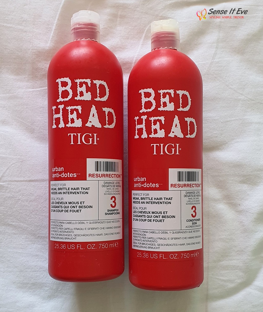 TIGI Bed Head Rehab For Hair Resurrection Shampoo Conditioner Review Sense It Eve TIGI Bed Head Urban Antidotes Level 3 Resurrection Shampoo & Conditioner Review