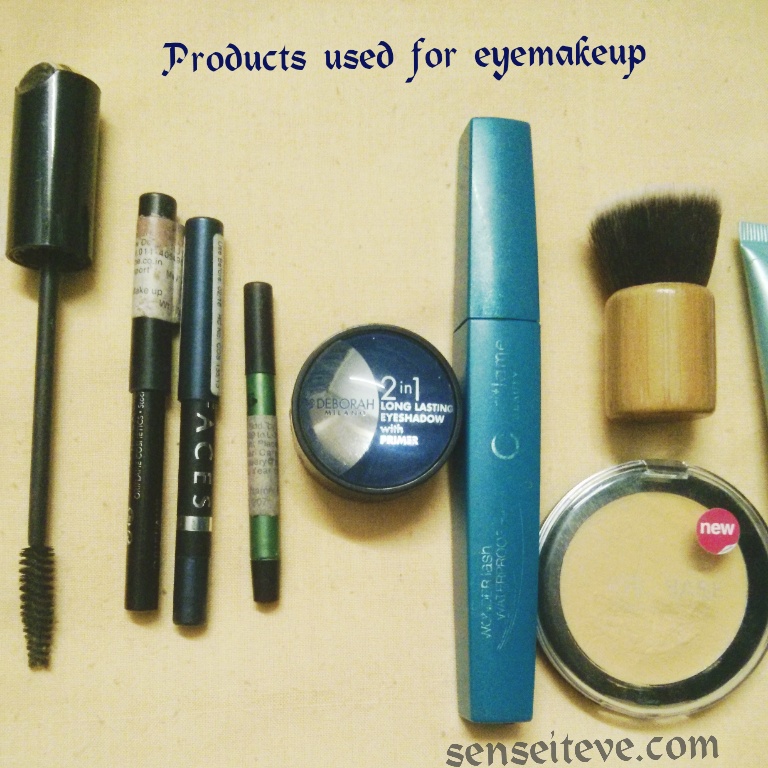 Blue green eyemakeup Products used eyes