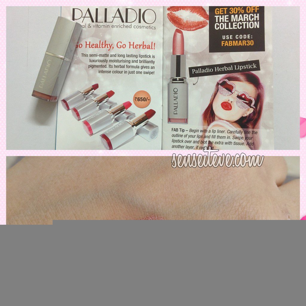 In My FAB BAG : March_Palladio Herbal Lipstick iced princess
