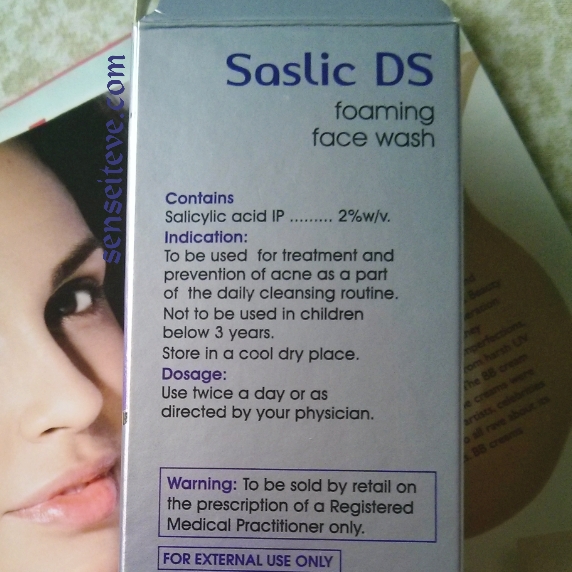 Saslic DS Foaming face wash Information