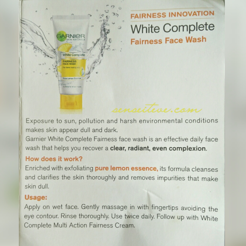 Garnier White Complete Fairness Facewash