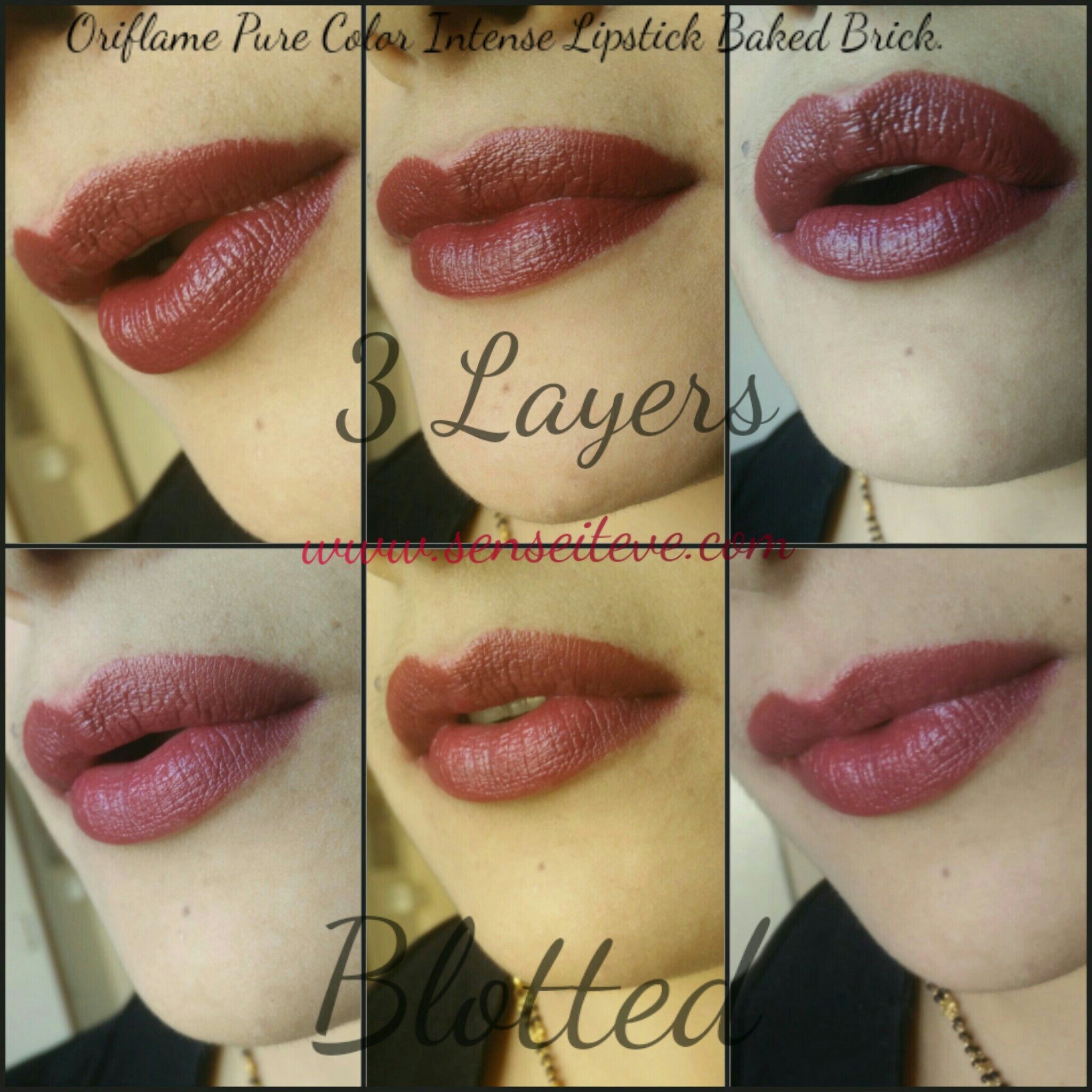 Oriflame Pure Color Intense Lipstick Baked Brick Swatches 30824