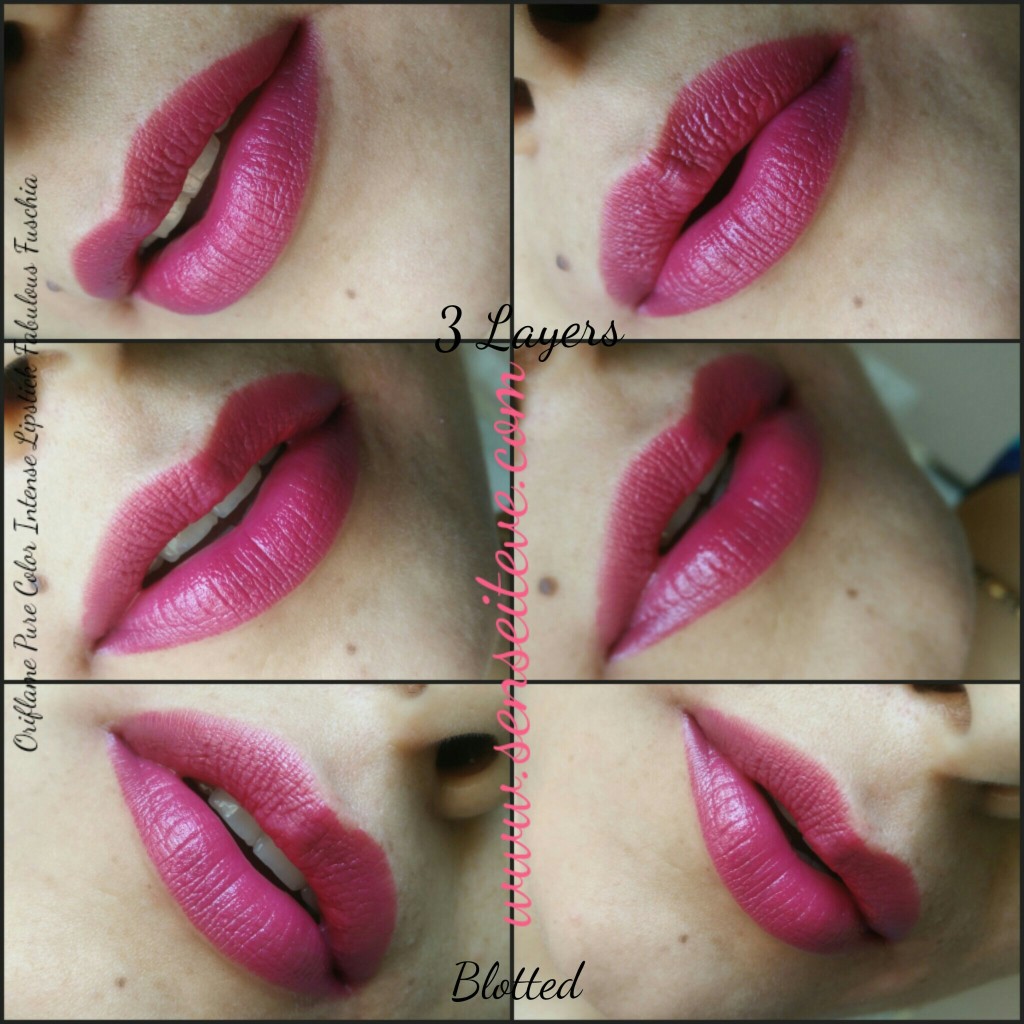 Oriflame Pure Color Intense Lipstick Fabulous Fuschia Swatches 30822
