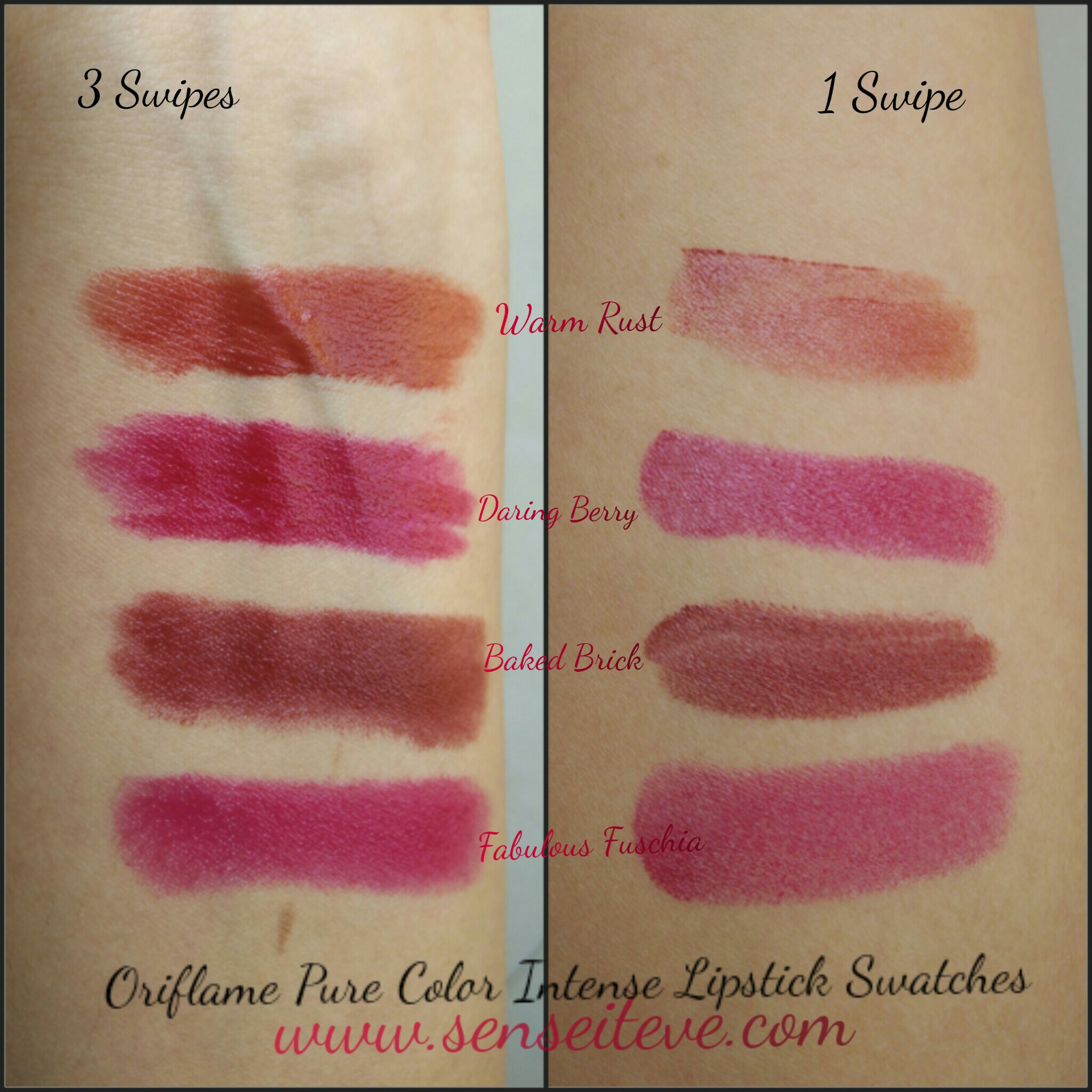 Oriflame Pure Color Intense Lipsticks Review, Swatches & Pigmentation