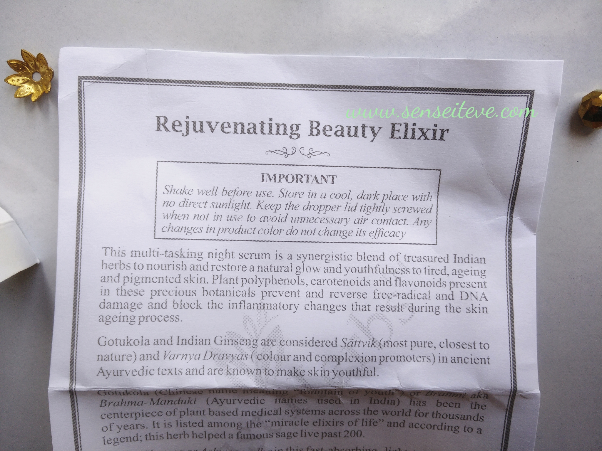 Just Herbs Rejuvenating Beauty Elixir Facial Serum Description