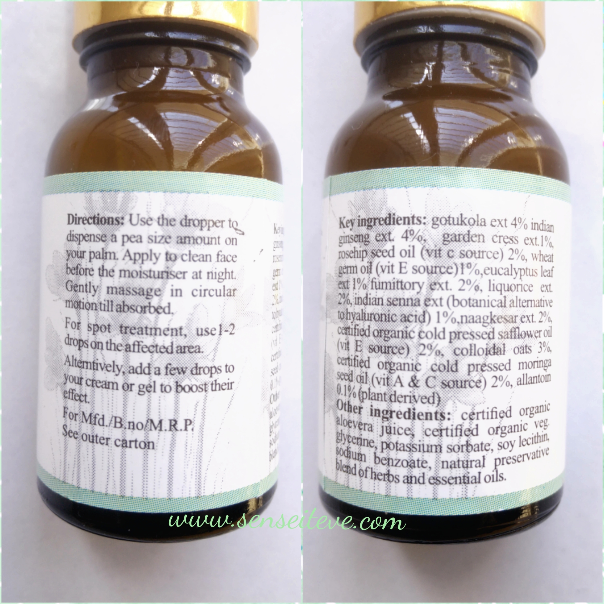 Just Herbs Rejuvenating Beauty Elixir Facial Serum Ingredients & Directions to use