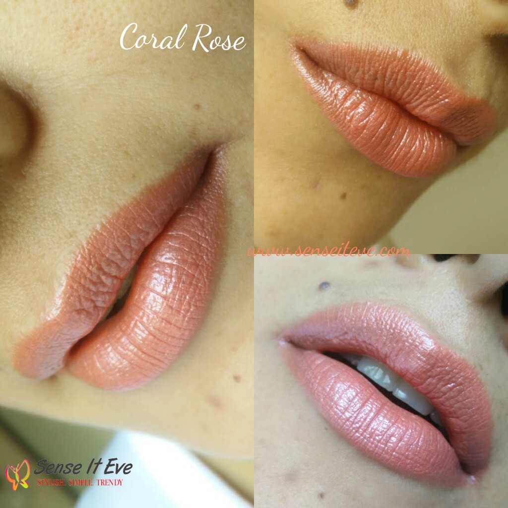 Oriflame Pure Colour Lipstick Coral Rose Swatches