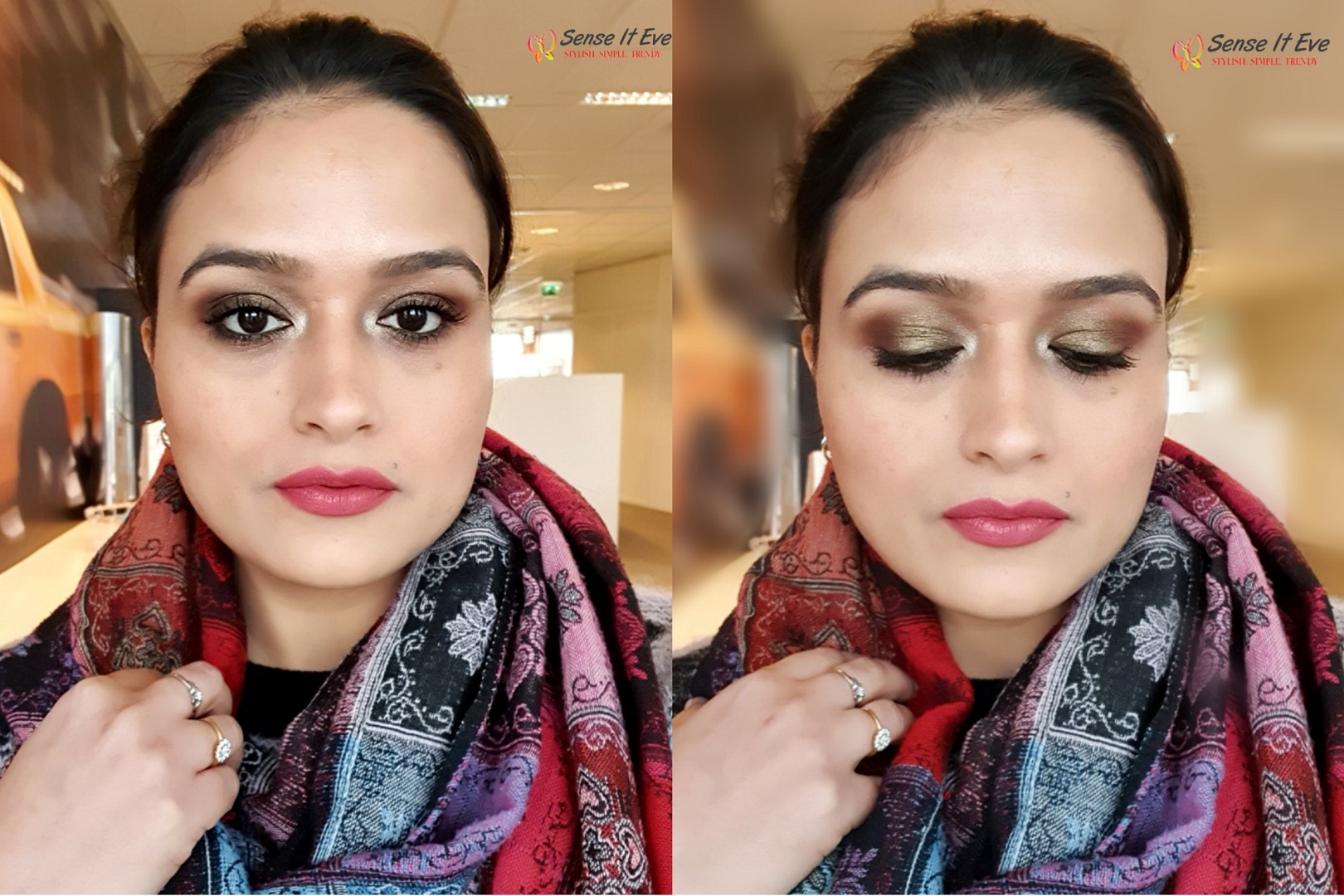 Lakme 9 to 5 Eyeshadow Quartet Tanjore Rush Makeup look 3 Sense It Eve Weighing Cosmetics And Confidence