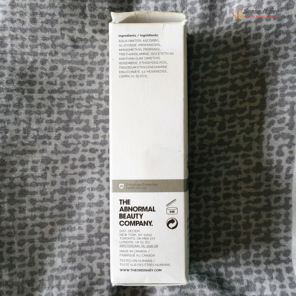 The Ordinary Ascorbyl Glucoside Solution 12 Ingredients Sense It Eve The Ordinary Ascorbyl Glucoside Solution 12% Review