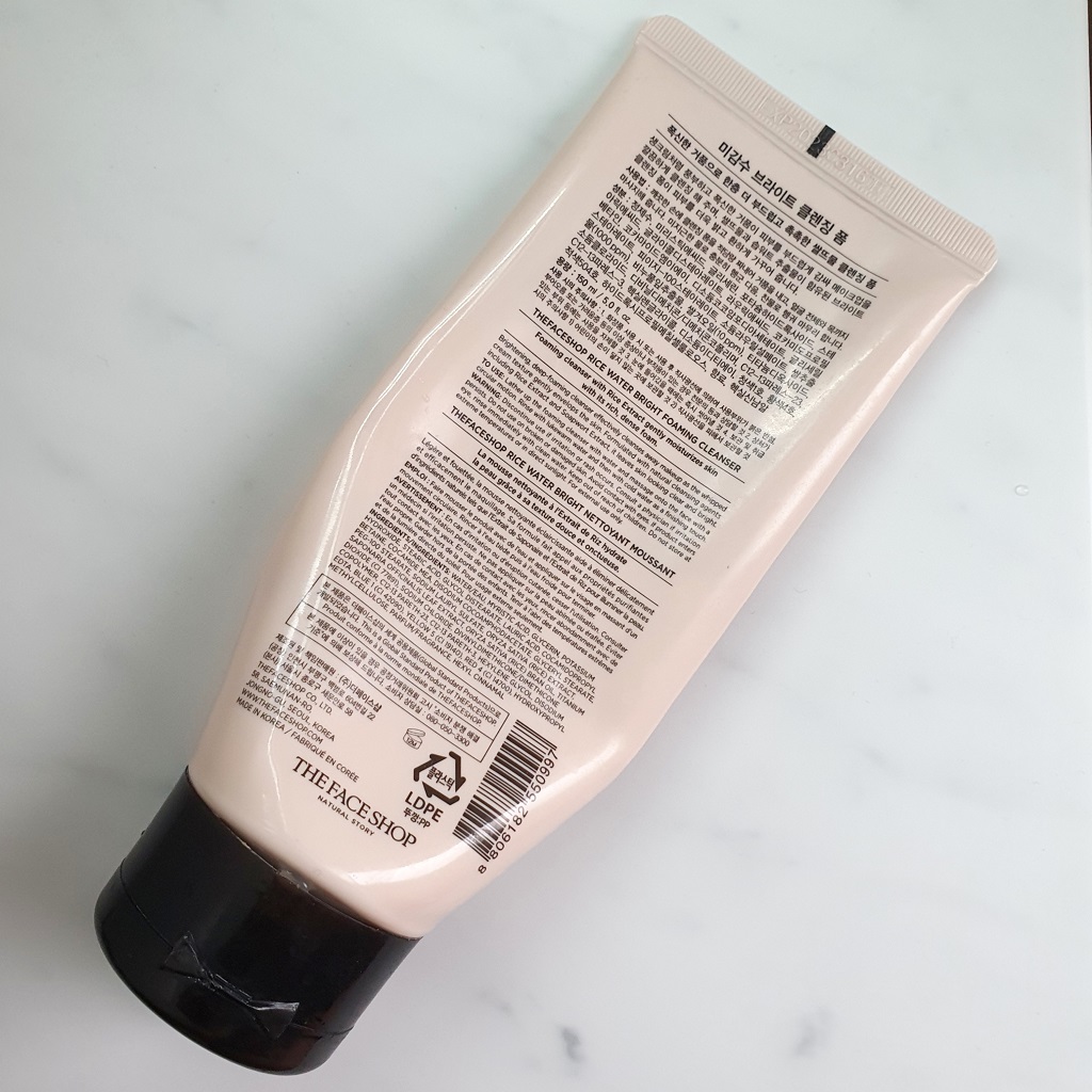 About The Face Shop Rice Water Bright Foaming Cleanser
