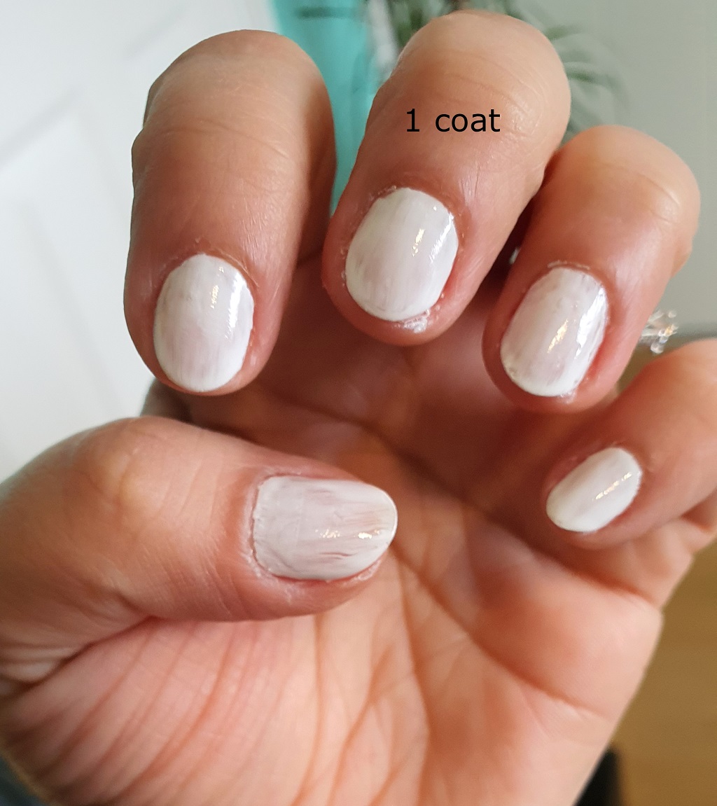 Max Factor Miracle Pure Nail Paint Coconut milk swatch 1 coat Sense It Eve Max Factor Miracle Pure Nail Paint : Review & Swatches