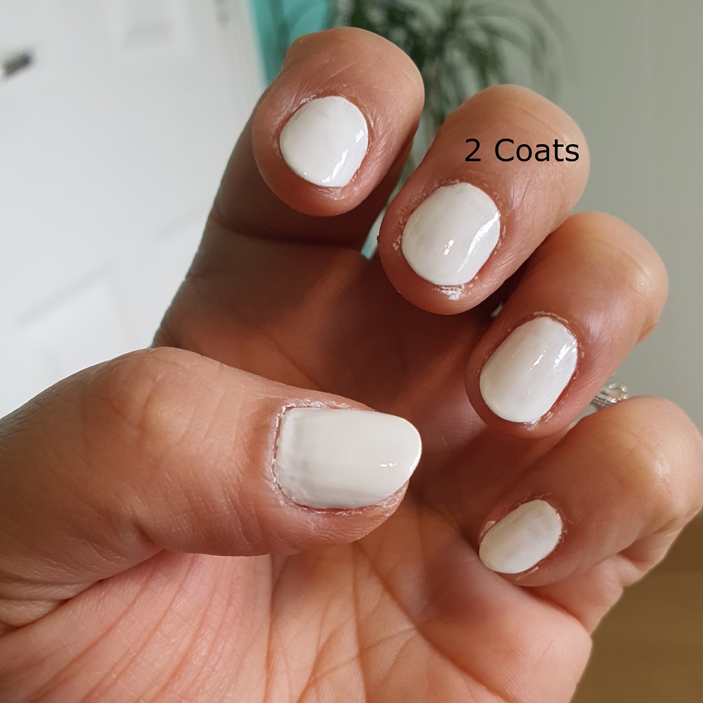 Max Factor Miracle Pure Nail Paint Coconut milk swatch 2 coats Sense It Eve Max Factor Miracle Pure Nail Paint : Review & Swatches